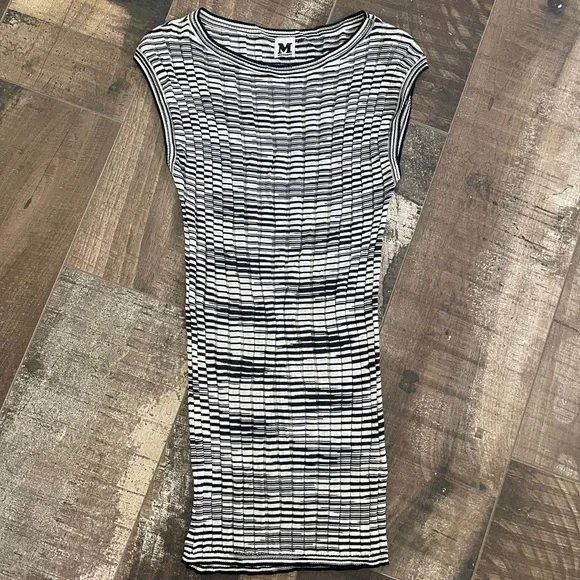 M Missoni black and white space dye stretch dress tunic size 2